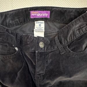 Dark Grey Velvet Girl Pants